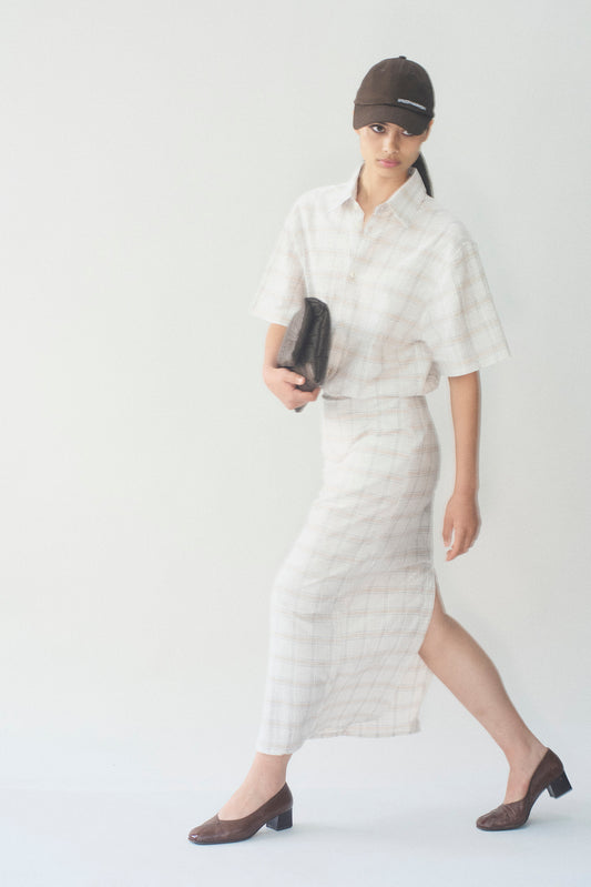 Checkered maxi skirt