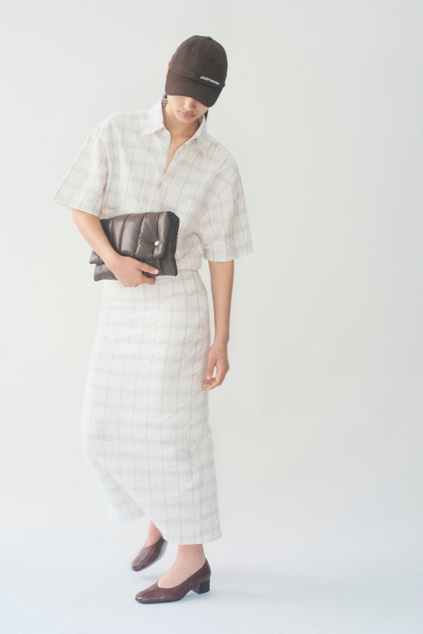 Checkered maxi skirt