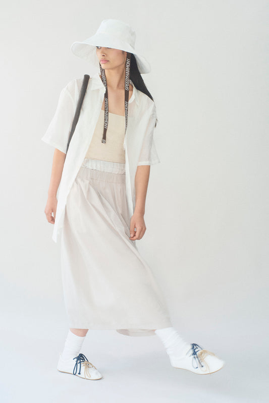 Pleated midi skirt